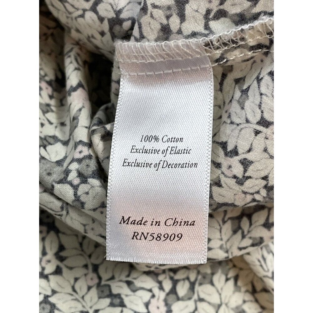 Edgehill Collection Girls 4T Floral Long Sleeve Blouse 100% Cotton Grey White Pi - Picture 6 of 8